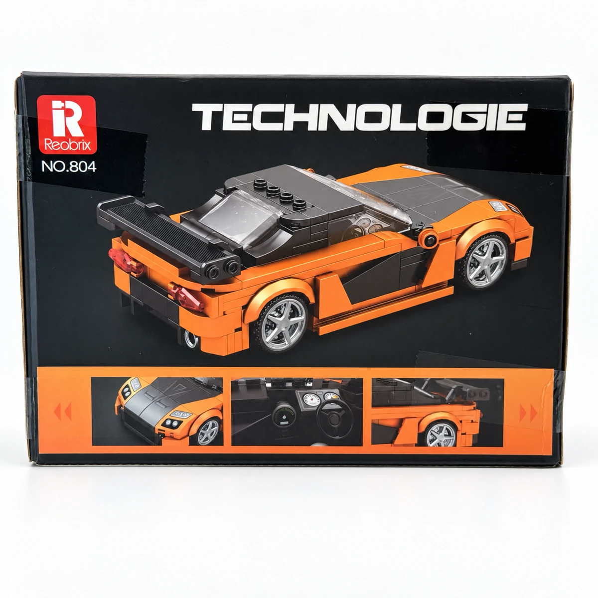 Sealed retail box and printed instructions for the Mazda RX-7 VeilSide Fortune brick set.
